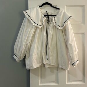 Eliza Faulkner Sawyer Blouse in White XXL